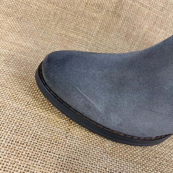 Grey booties wedges ankle boots leather suede zipper women’s 8 - Picture 3 of 12